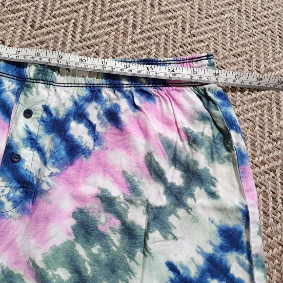 PINK Victoria's Secret Cotton Blend Pink Blue Green Tie-Dye Boxer Shorts Medium - Picture 3 of 9